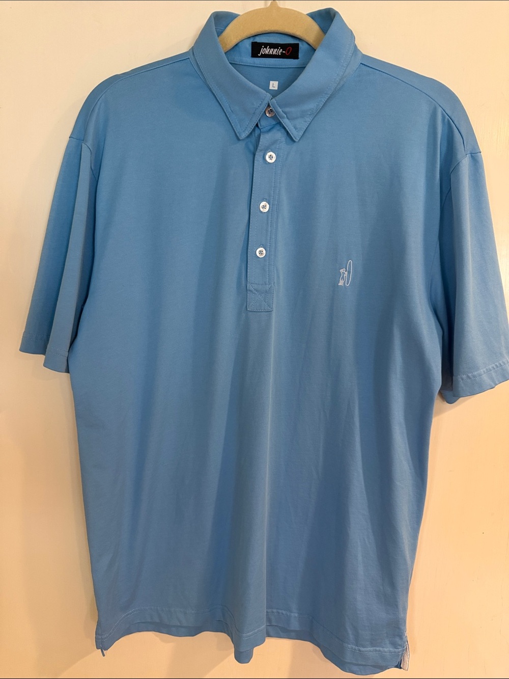 johnnie-O Men’s Light Blue Polo Shirt sz L NWOT